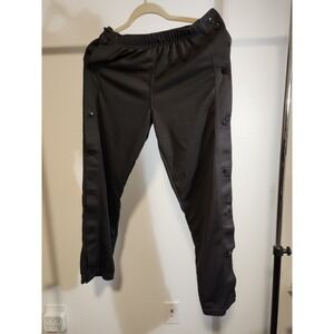 Black Track Pants Tear Away Side Snap Buttons Athleisure Extra Extra Large